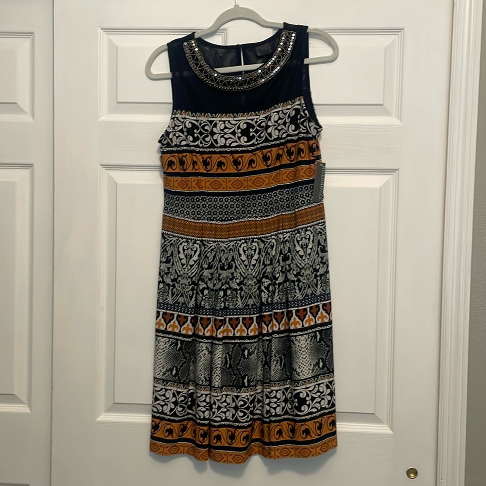 Fall Dress! Brand: Covington, Size: 12, Color: Navy Blue, Off White, Fall Orange
